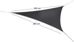 Voile d'ombrage triangulaire avec leds solaires intégrées Night and day (Ardoise)