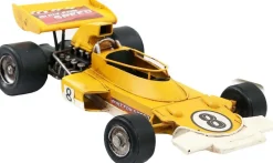 Voiture de course vintage en métal 28 x 16 x 8 cm (Jaune)