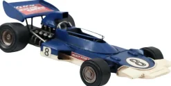 Voiture de course vintage en métal 28 x 16 x 8 cm (Bleu)